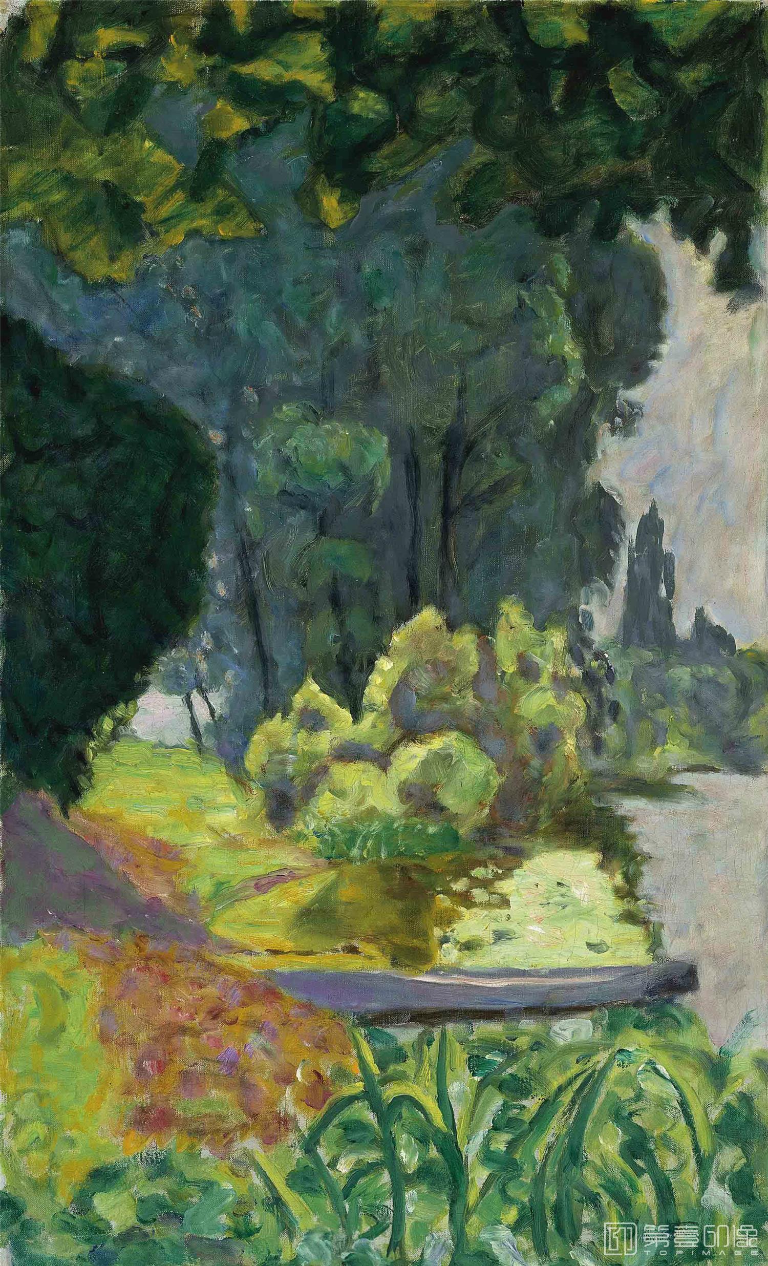 油画-BARQUE AU BORD DE LA SEINE